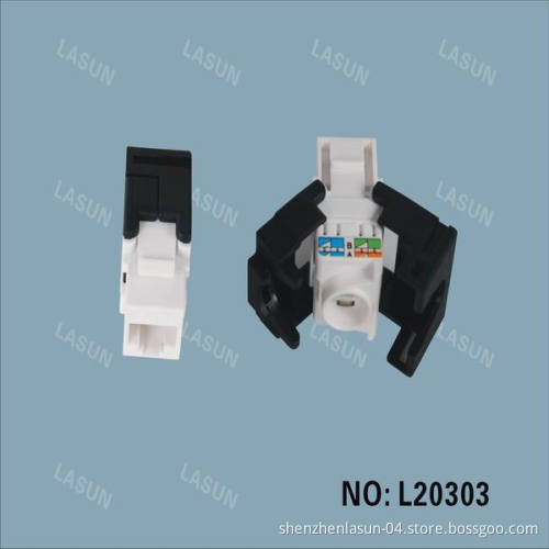 CAT6 UTP Tooless Keystone Jack with Black Color